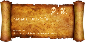 Pataki Uriás névjegykártya